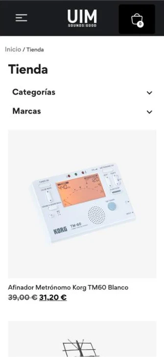 UIM Music en móvil