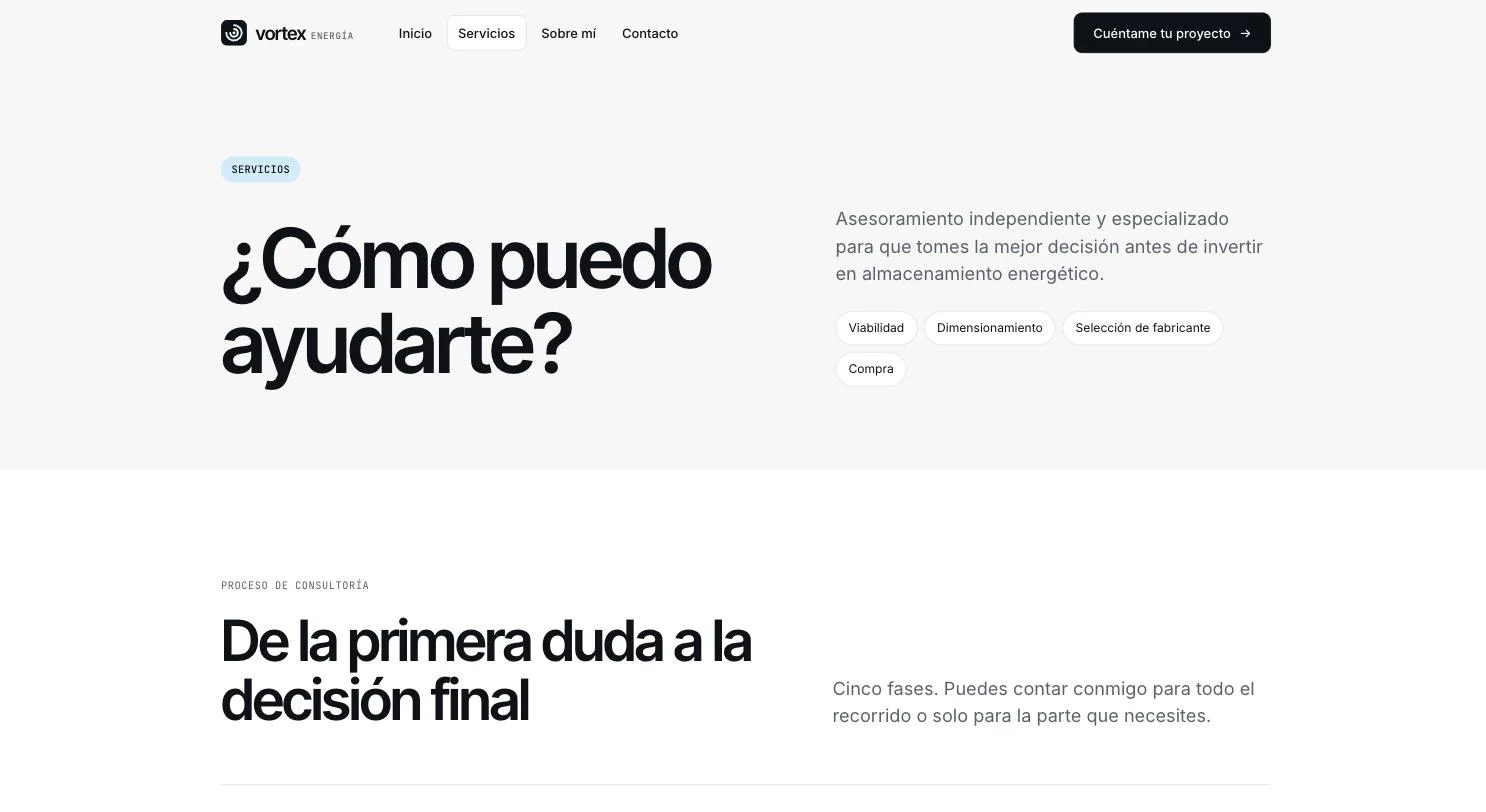 Vortex Energía — Servicios